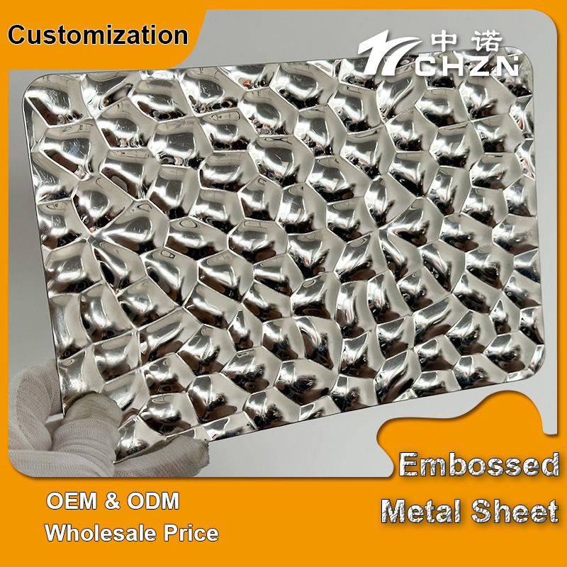 decorative stainless steel sheets hammered metal sheets embossed for sale