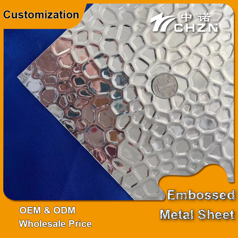 decorative stainless steel sheets hammered metal sheets embossed for sale