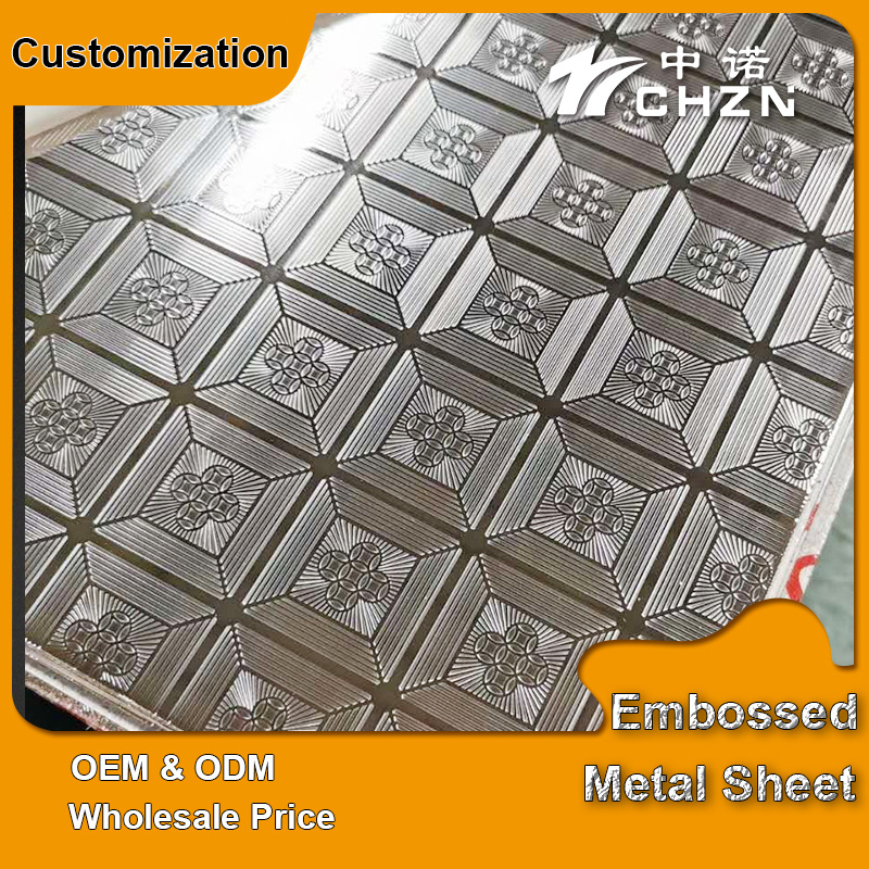 decorative embossed stainless steel metal sheets 4x8 textured aluminum sheet metal