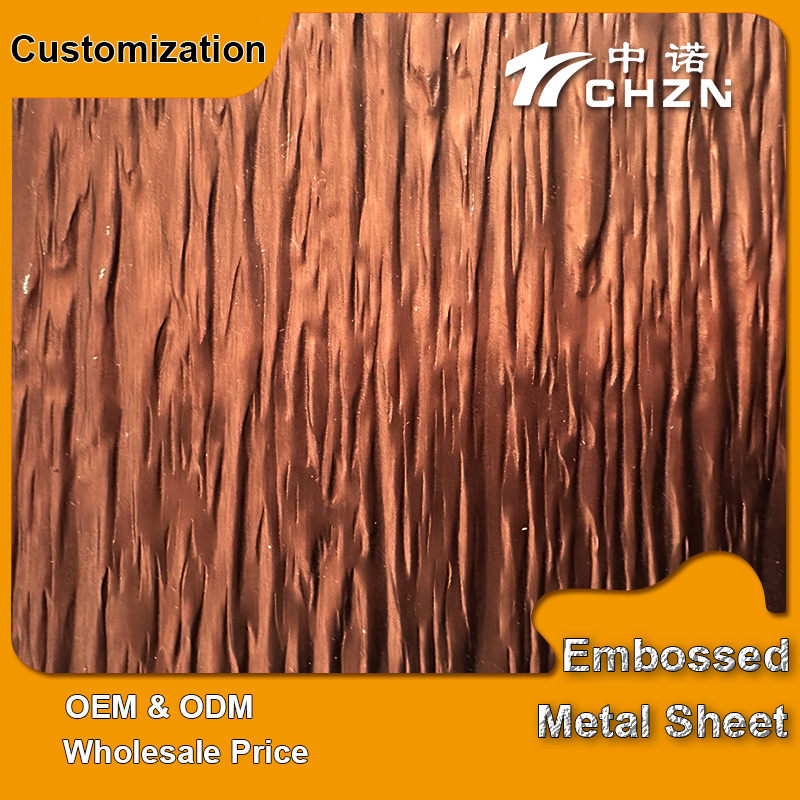 Bark-Pattern Metal Embossed Sheet Stucco Textured Aluminum Sheet Decorative Stainless Steel Sheet Metal