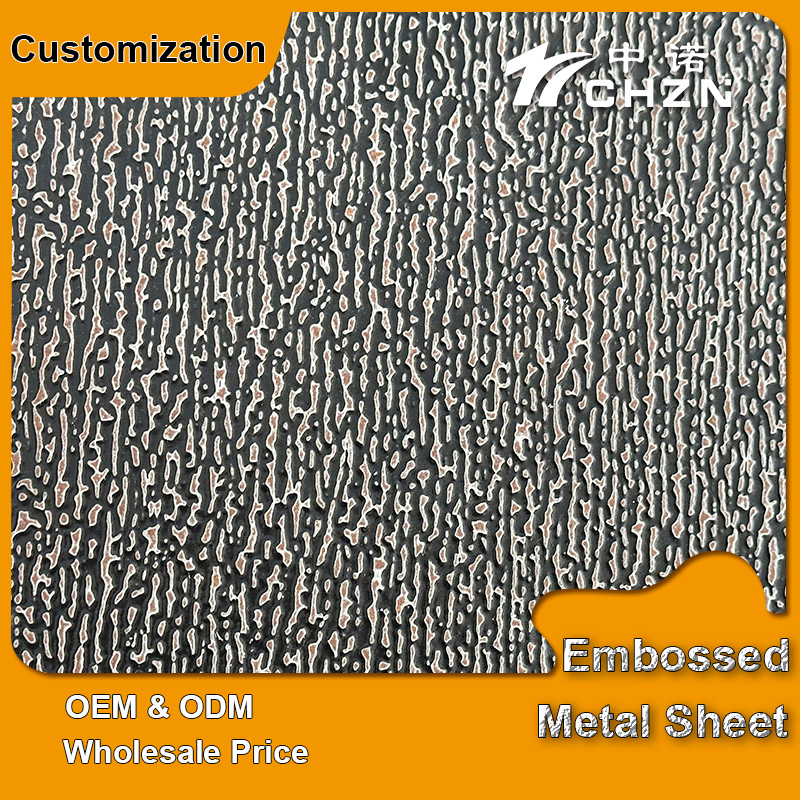 Bark-Pattern Metal Embossed Sheet Stucco Textured Aluminum Sheet Decorative Stainless Steel Sheet Metal